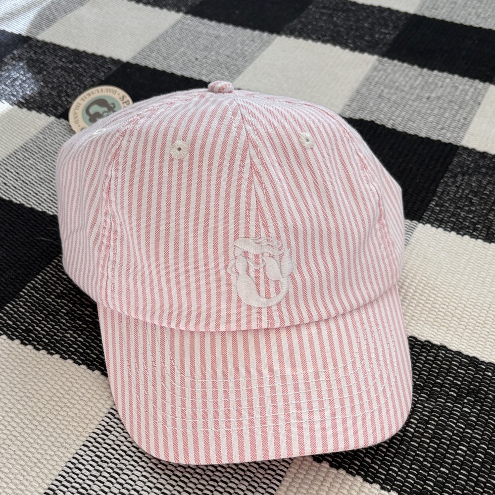 Spartina 449 Pink and White Striped Mermaid Baseball Cap